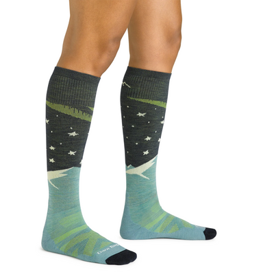 Darn Tough Women's Aurora Over the Calf Lightweight Ski Sock