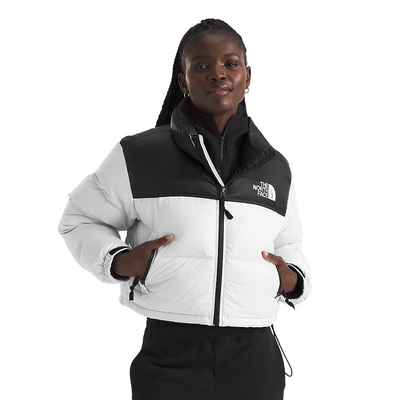 North face nuptse white and black hotsell