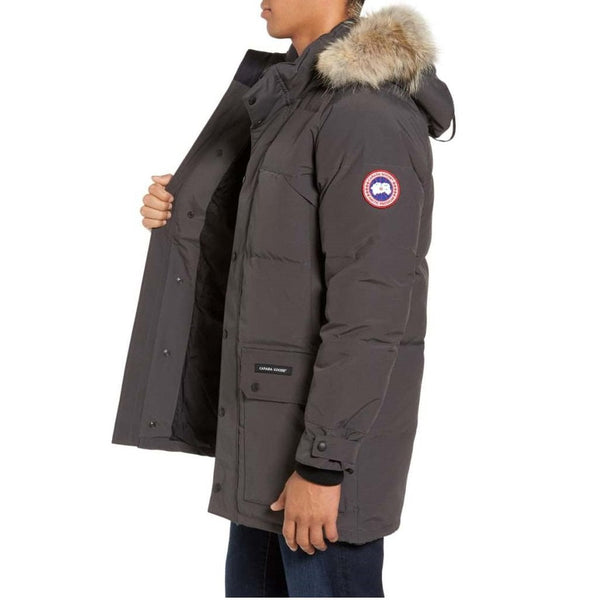 Emory slim fit genuine coyote fur trim parka best sale